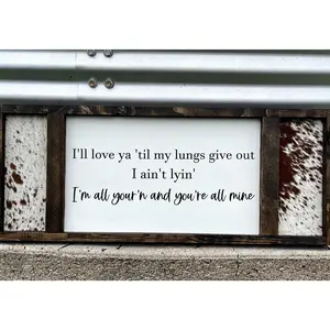 All Yours Sign - Farmhouse Sign - Wedding Gift Poster No Frame Decor