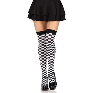 Women's Harlequin Thigh Highs Women's Extra Long Thigh High Socks Breathable Over-the-Knee Striped Stockings