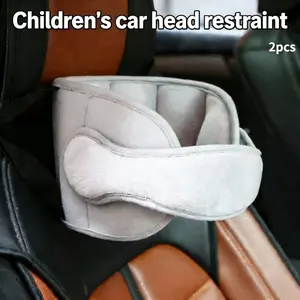 New 2pcs Children Car Seat Headrest Strap, Adjustable Baby Safety Neck Support Travel, Soft Breathable Anti-Tilt, Universal Fit