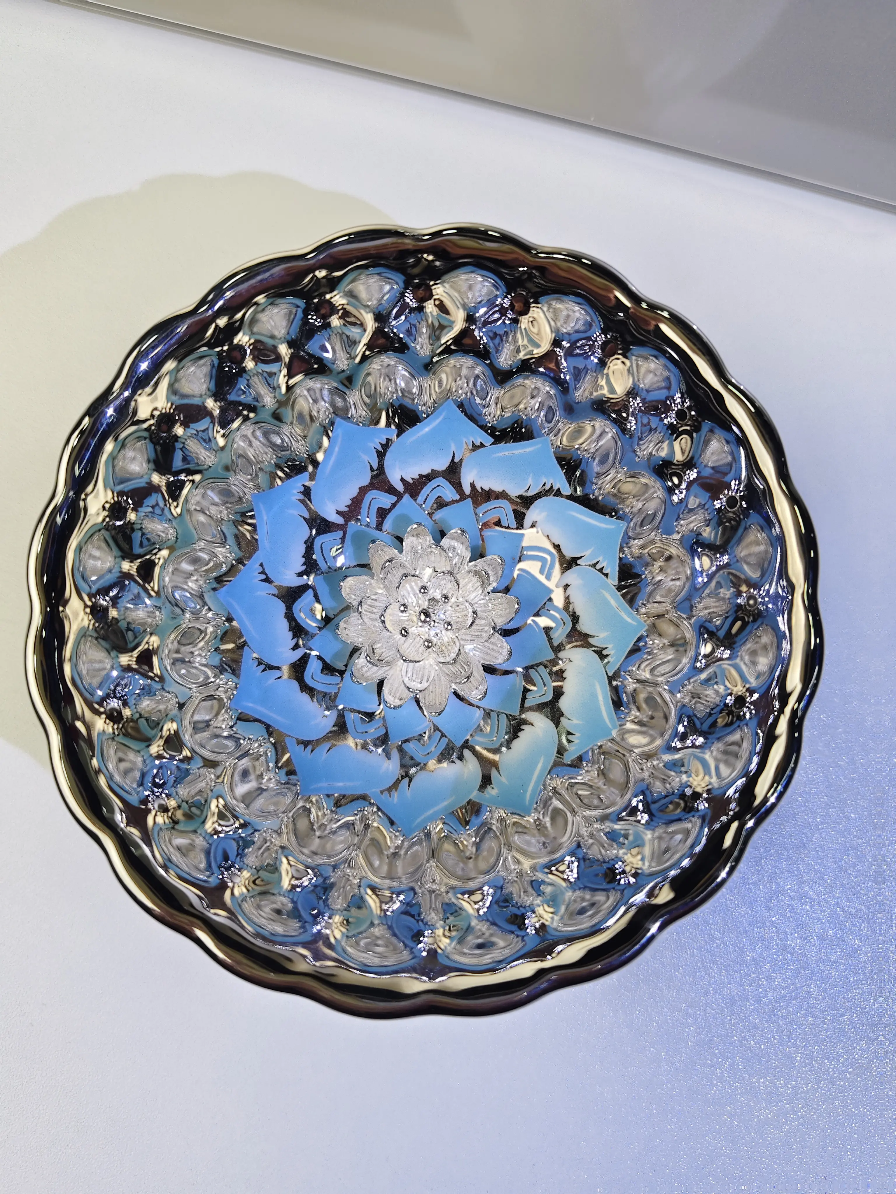 Blue Lotus Jianzan Tianmu Porcelain Masterhand-Painted Fired Ceramic Tea Cup and Teaware