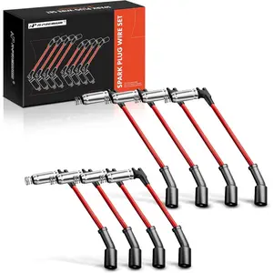 Premium High Heat Spark Plug Ignition Wires Set of 8 Compatible With Chevrolet, GMC Silverado, Suburban, Sierra, Tahoe, Yukon-V8 Engine