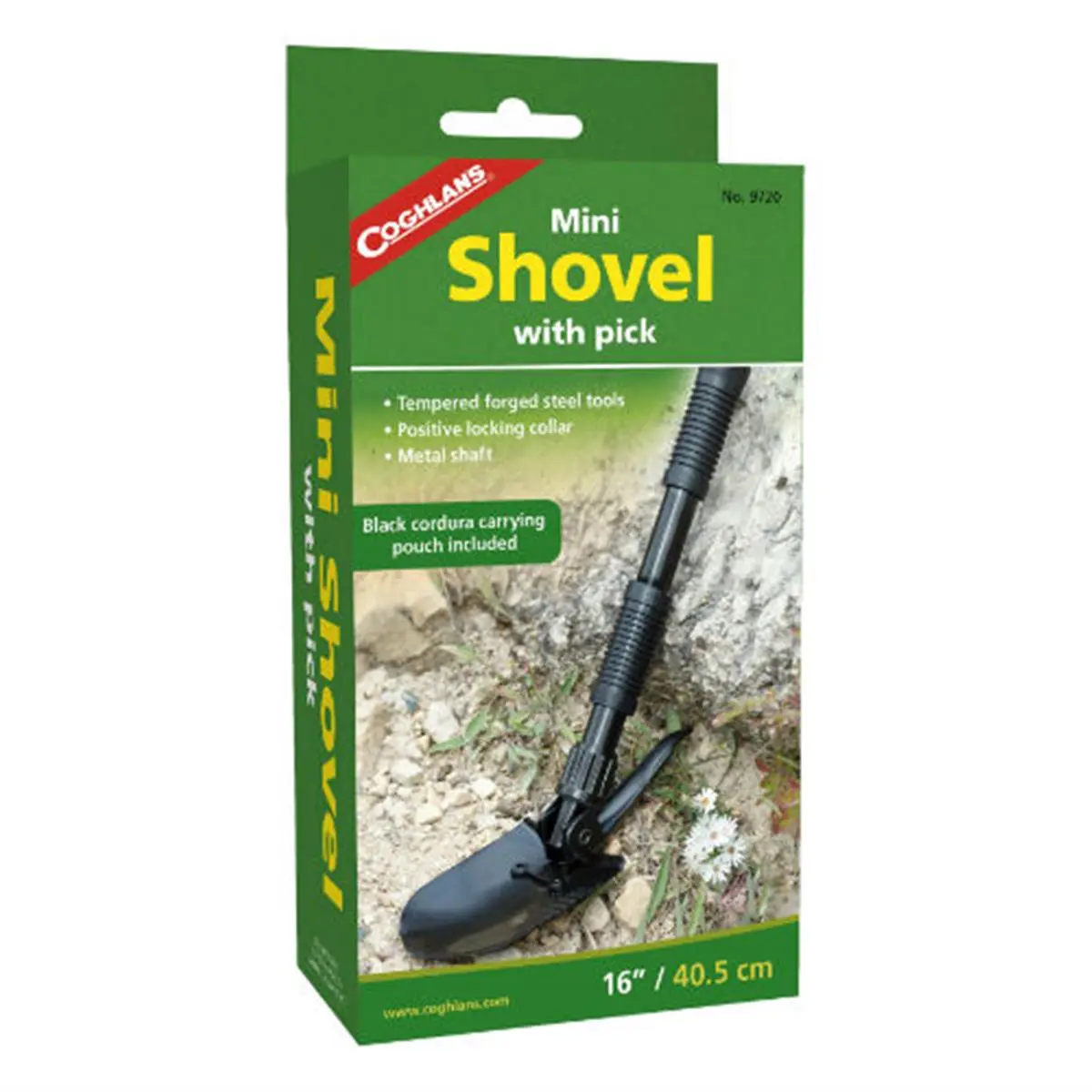 Coghlan's Tempered Steel Mini Shovel, Outdoor Digging Garden Tool with Black Cordura Carrying Pouch Included