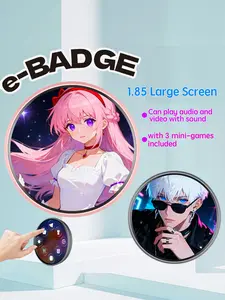 Electronic Smart Badge Display, 1.70 Inch, 360x360 Resolution, Supports Photos Videos Gifs, Ideal for Cosplay Events Activities