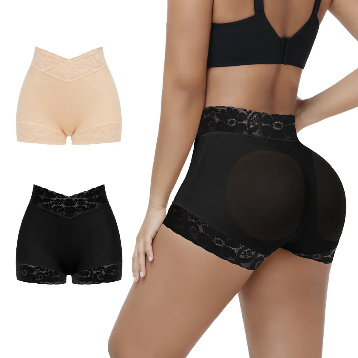 COOSHAPE Women's Seamless Butt Lifting and Shaping Shorts Fajas Colombianas High Elastic Double Layer Body Shaper Underwear Skin Friendly Breathable and Comfortable Cross-Waist Womenswear Design