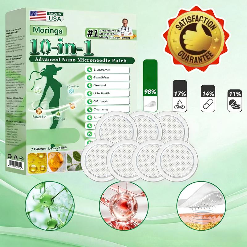 Moringa 10-In-1 Advanced Nano MicrodartsPatch 10-In-1 Firms Skin Natural Ingredients Suitable for All Skin Type
