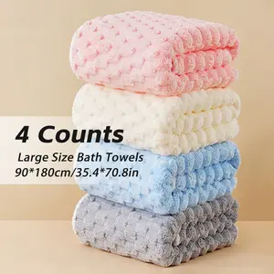 4 Cloud Bath Towel Sets, Absorbent, Soft and Quick Drying, Available in Multiple Colors, Suitable for Gift Giving, Suitable for Bathrooms, Spa Centers, Gyms, and Travel