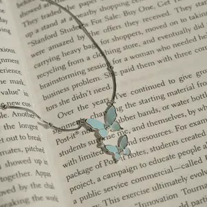 "Green Moss" Mint Moth Pendant Necklace - A Whisper of Nature in Soft Pastel Elegance