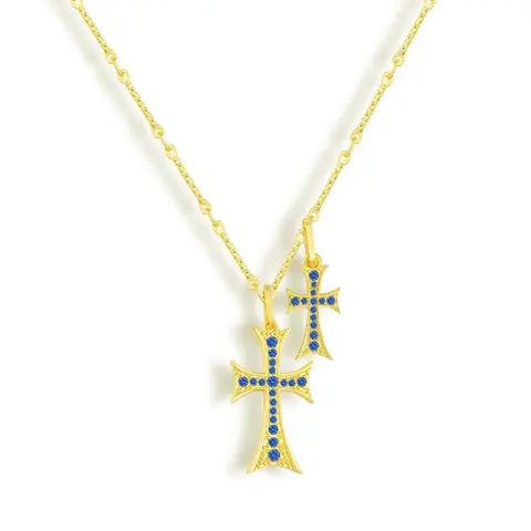EVRY JEWELS Gold or Silver Plated Stainless Steel Women's Hypoallergenic Cross Necklaces
