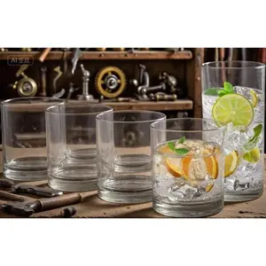 BPA-Free Reusable Drinking Glasses Set |   12oz Rocks & 16oz Water Cups, Classic Clear Acrylic Tumblers |   Dishwasher Safe Top-Rack, Made in USA |   Shatterproof, Lightweight & Durable for Home & Party Use