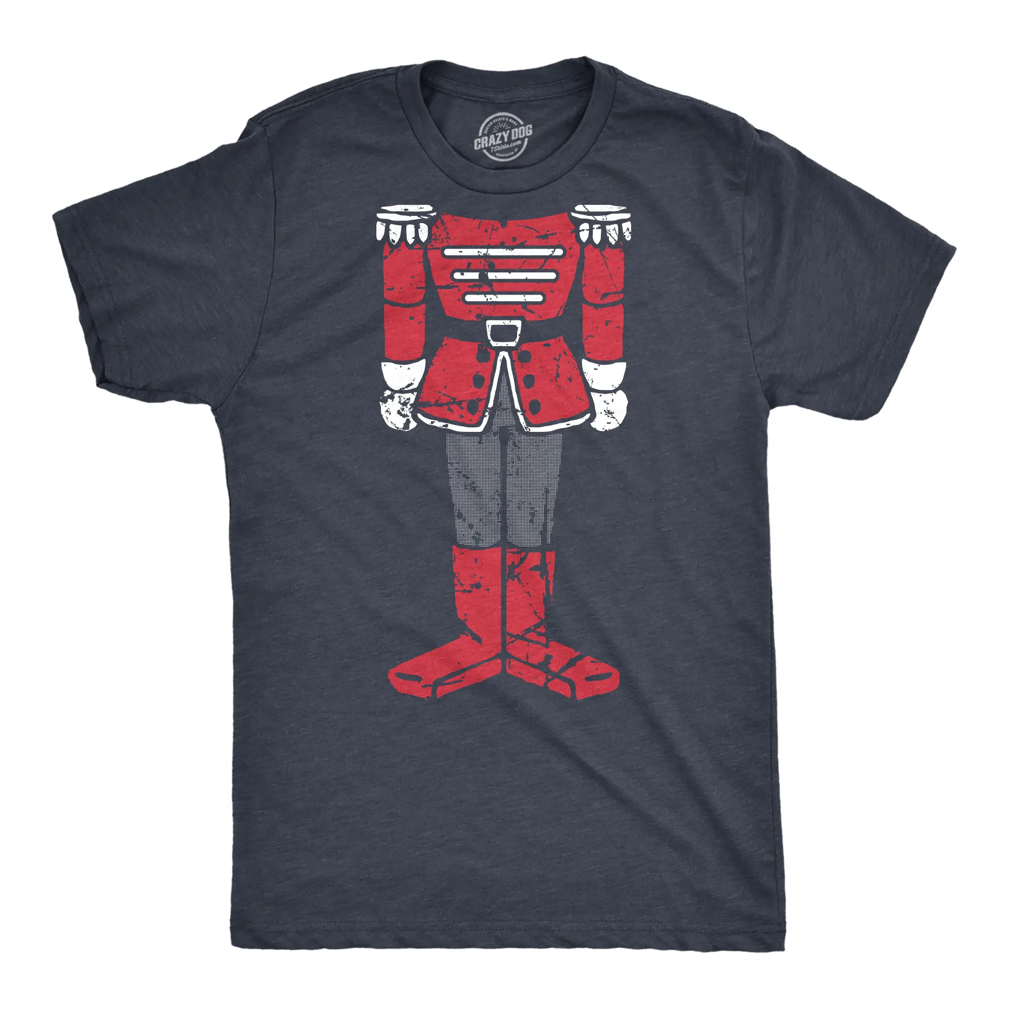 Mens Nutcracker Body T Shirt Funny Xmas Party Figurine Doll Tee for Guys Mens Funny T Shirts Cool Vintage Fashion T-Shirt Gift Classic Menswear Christmas Apparel for Men Novelty Tees for Guys Navy -