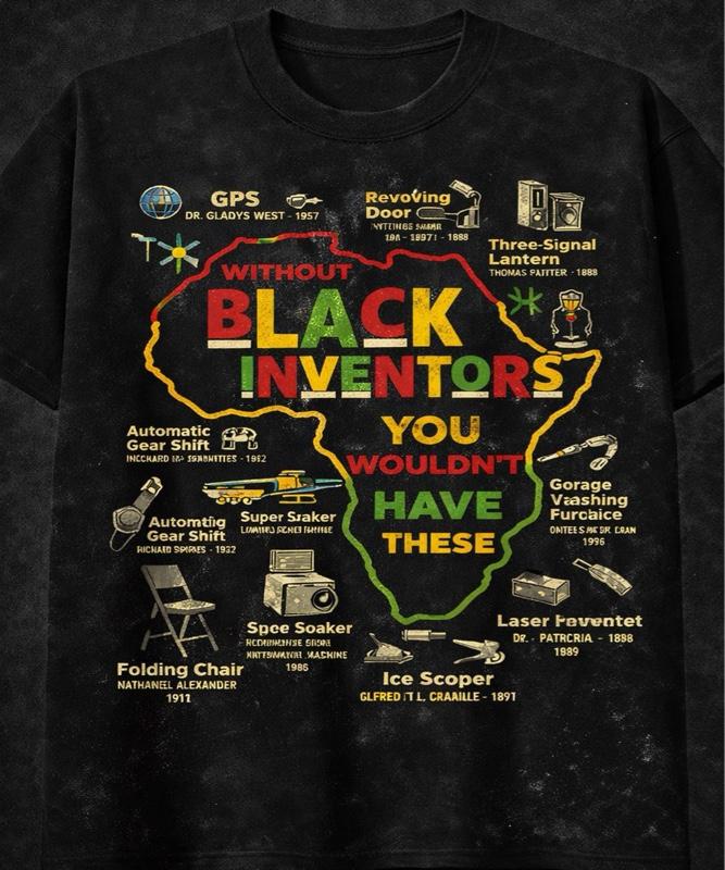 Black inventions T-shirt.