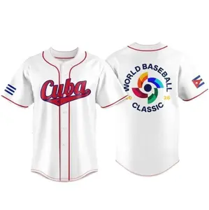 2026 Cuba Style Navy/White Baseball Jersey, WBC26 Cuba Jersey, Cuba Shirt, Cuba Shirt for Fan, All Over Print Baseball Jersey