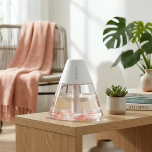 Mini Humidifiers - 260ml USB Personal Cool Mist Volcano Humidifier with Night Light - Ultra Quiet Small Air Moisturizer for Car/Office/Bedroom/March Madness/Spring Break Travel (White)