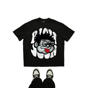 Manfinity Zone917 Distressed Graphic Print Oversized Drop Shoulder Tee For Men In Black