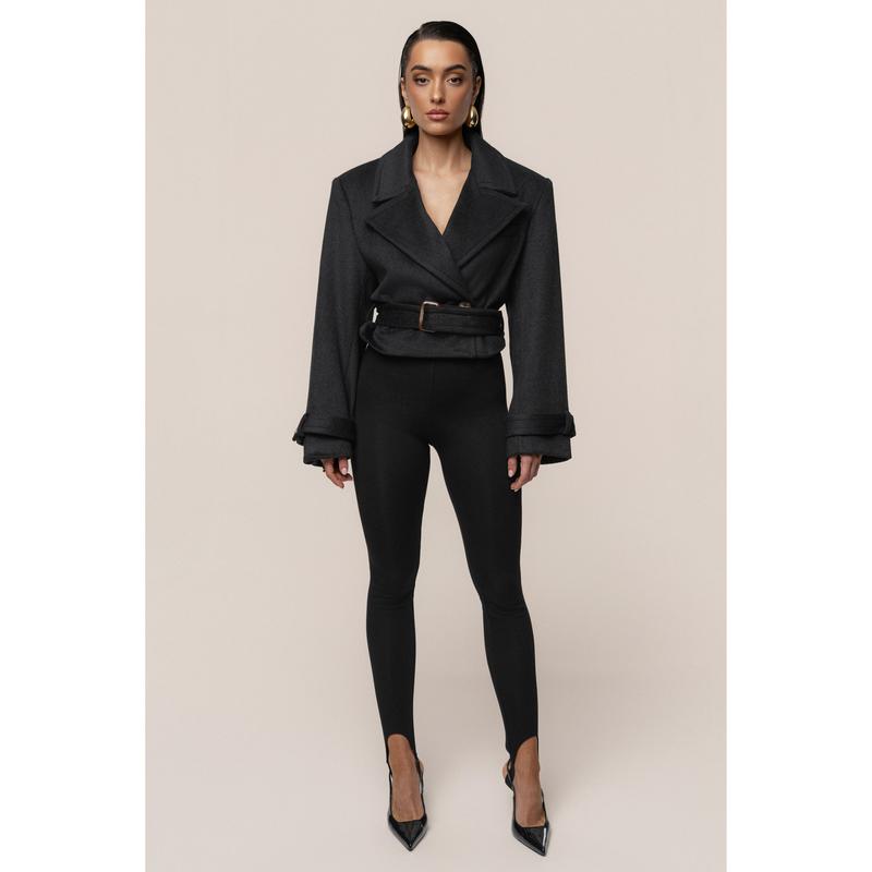 Black Sharp Presence Crop Jacket