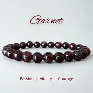 Garnet Natural Crystal Bracelet，Fashionable And Elegant, Unisex, Suitable For Various Occasions, Crystal Bracelet Jewelry Accessory