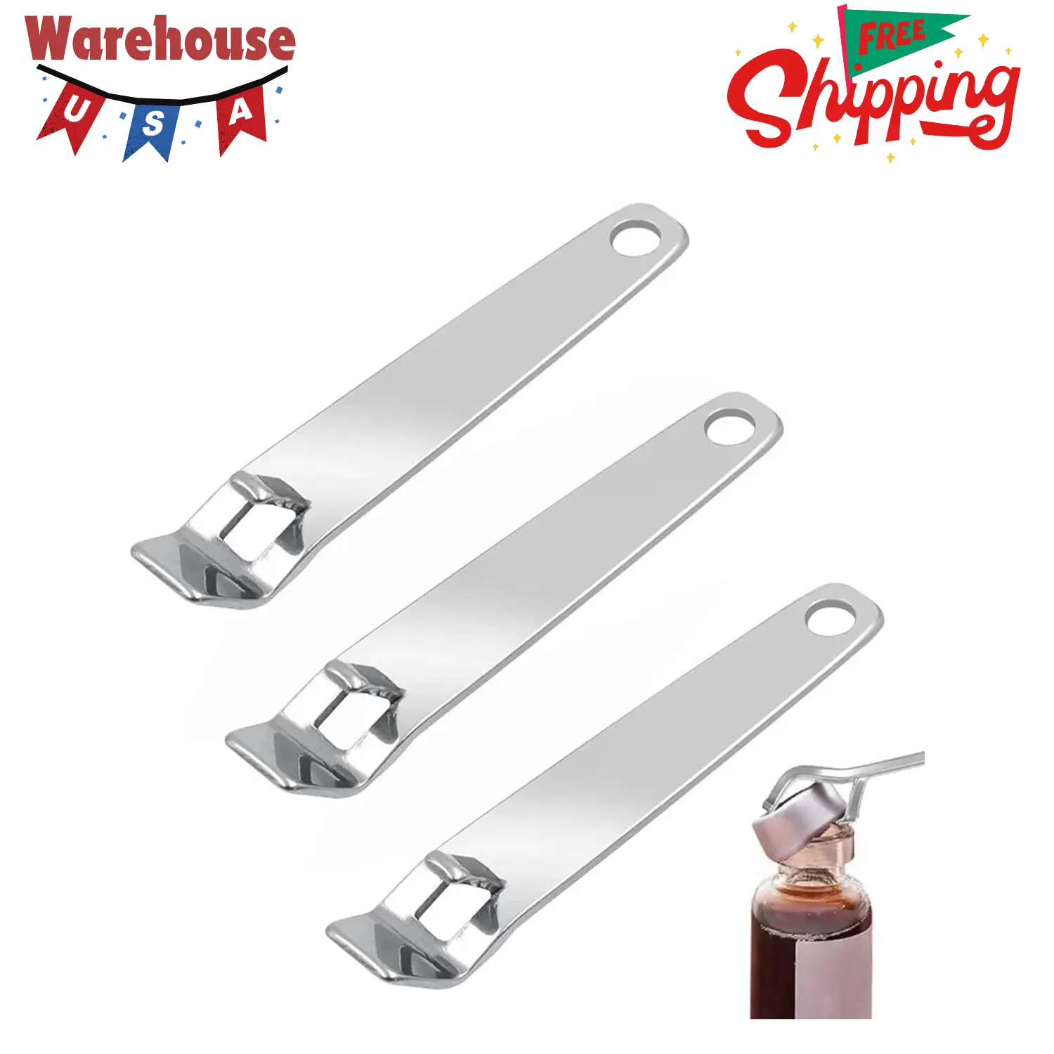3 Pack Mini Vial Openers - Versatile Stainless Steel Oral Liquid Decappers for Botox