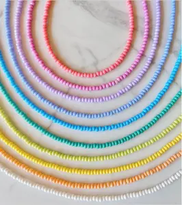 Solid Seed Bead Necklace, Waterproof, Tarnish-Free, Adjustable Beaded Choker