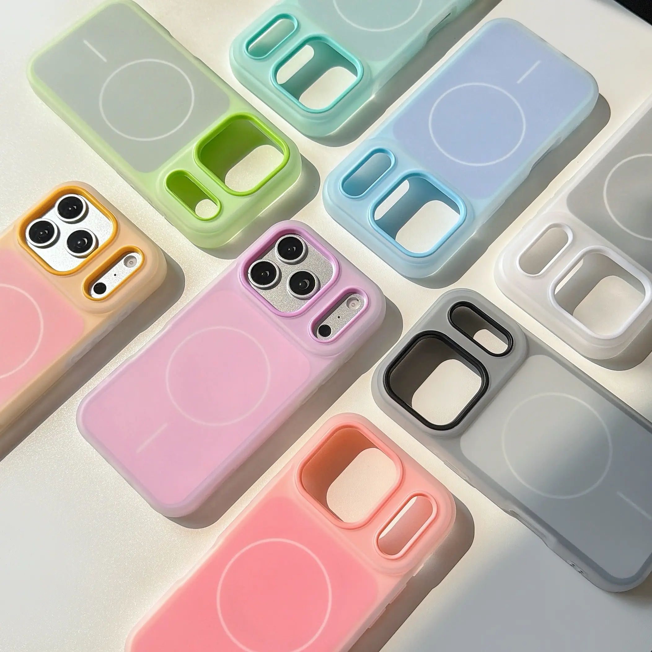 Aesthetic Candy Case for iPhone 17 Pro Max 16 15 14 13 12 2in1 Slim Shockproof Translucent Matte Phone Case for Women Girls for Summer