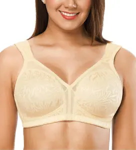 ZeroBound Women's Minimizer Bras Comfort Cushion Strap Wirefree Full Coverage Large Bust Non-Padded Bra in Light Breathable Material for All Seasons Adjustable Wireless