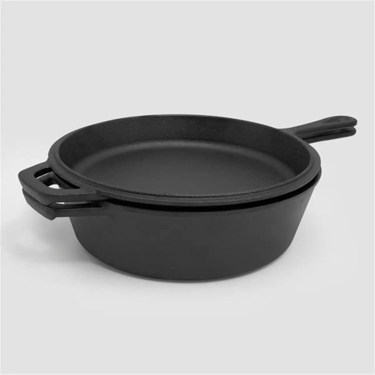 Excelsteel Preseasoned Cast Iron Combo Cookware Set - 3.5 qt Round Pot, Ideal for Indoor Kitchen Home Cooking