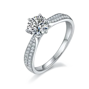 【#26】(Victoria)925 Sterling Silver Classic Double Row Diamond Ring