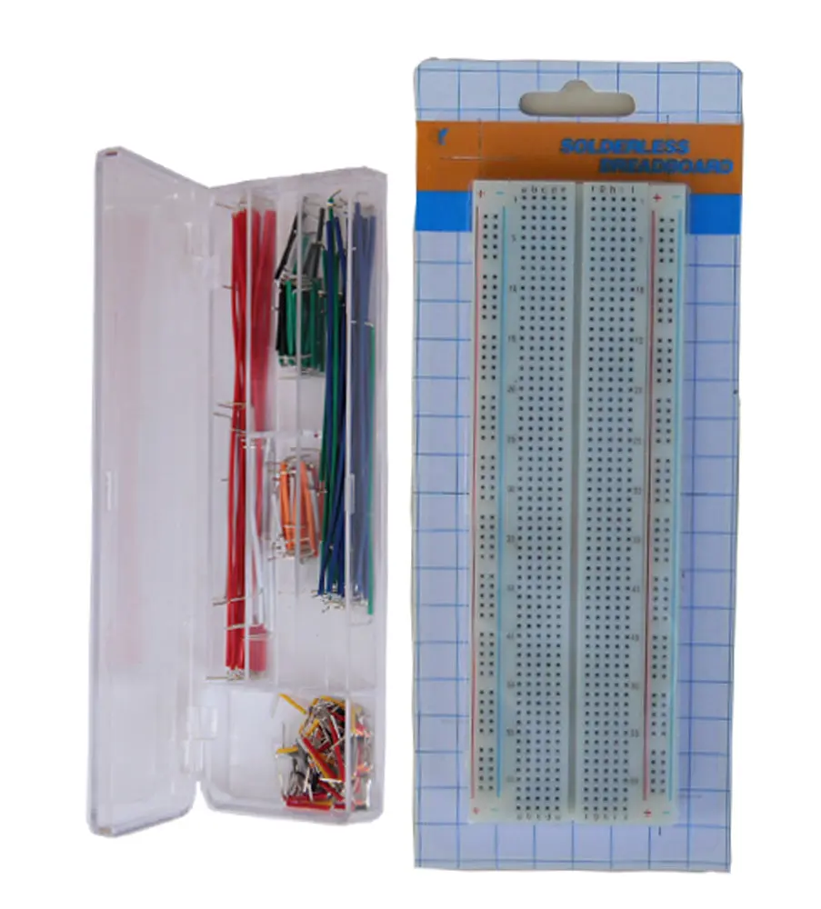 Tektrum Solderless Experiment Plug-In Breadboard Kit With Pre-Formed Solid Jumper Wires For Proto-Typing Circuit (830 Tie-Points)