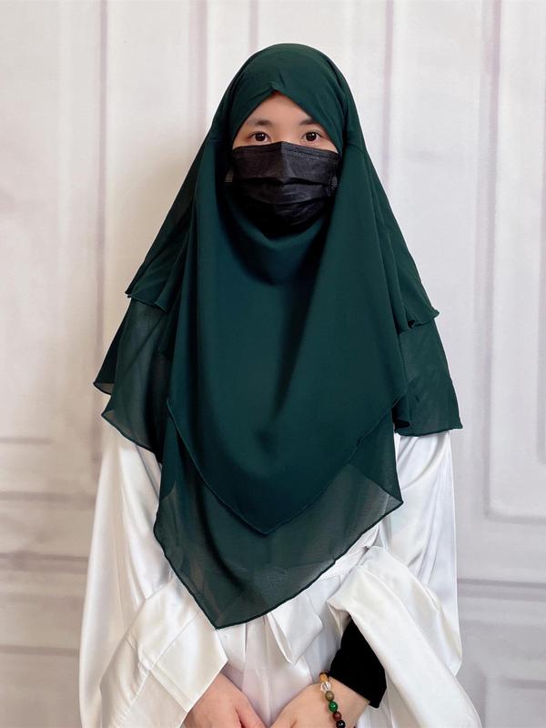 19 Colors Short Chiffon Khimar for Muslim Fashion, High-Quality Fabric for Adults & Kids, Modest Wear for All Seasons