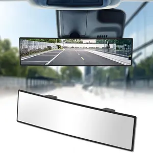 Chrome Anti-glare Panoramic Rear View Mirror Universal Convex Car Interior Clip on Extra Big Wide Angle Rearview Mirror Extender to Reduce Blind Spot for Car SUV Trucks