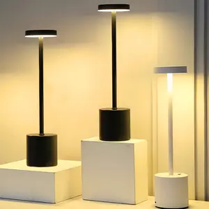 Modern Minimalist LED Desk Lamp Modern Mood Lighting with Touch Control, USB Rechargeable, Adjustable Brightness, 3 Color Modes, Ideal for Bedroom Office Cafe Outdoor Dining, Dimmable Night Light, Modern Night Lights