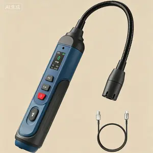 Rechargeable Natural Gas Leak Detector with TFT Color Display, 0–9999PPM Range for Propane Methane Combustible Gas, 6.9-Inch Flexible Neck for Home RV Use, Portable Gas Alarm Monitor