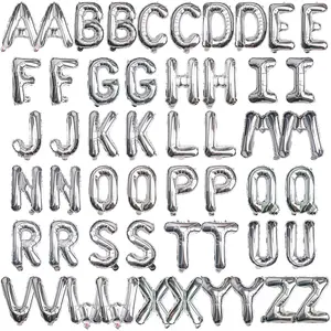 [52 PCS] 16" Foil  Letter Balloons 2 Sets of A-Z, Mylar   Alphabet for Graduation  Year eve Birthday Party Decorations