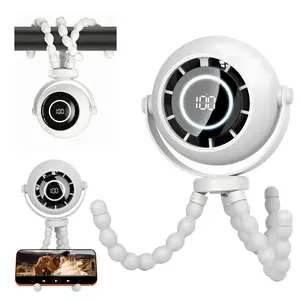 Portable Stroller Fan with 4000mAh Battery, 3-Speed Portable Clip-On Fan – 360° Flexible Legs for Stroller, Crib, Tent & Desk, Ultra-Quiet 38dB Brushless Motor, 3-in-1 LED Night Light,  Safe Blade-Free Design， Ideal for Camping, Travel, Home Office