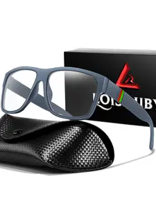 Fashion Photochromic Sports Sunglasses, Unisex Classic Square Frame, UV Protection Eyewear for Cycling & Outdoor Activities