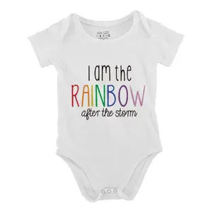 I Am The Rainbow After The Storm Baby Short Sleeve Onesies Cotton Bodysuits Romper for Infant & Newborn Boys Girls Soft Casual Outfit with Snap Closures for Easy Diaper Change  (0-24 Months)