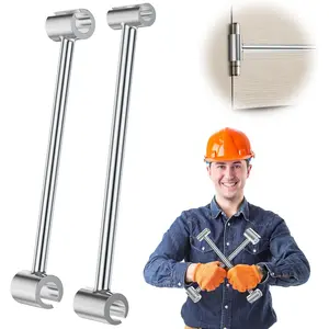 Door Hinge Adjustment Tool 2Pcs, Hinges Gap Adjusting Wrench, Upgraded Door Hinge Repair Tool, Door Gap Tool for Flag Hinges Steel Double-Ended Door Henge Repair Wrench