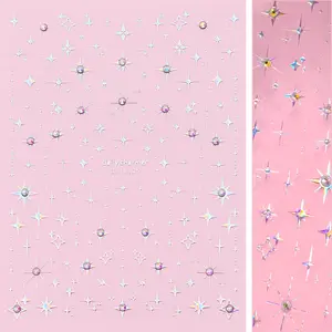 Bejeweled Nail Art Sticker / Eternal Starlight / Holographic Silver