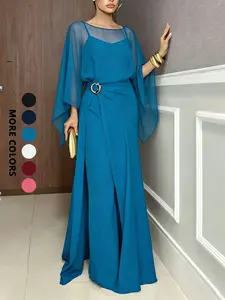 Summer New Women's One-Piece Set, Solid Color Elegant Halter Top, Long Waistcoat for Commute, Perfect for Vacation and Streetwear