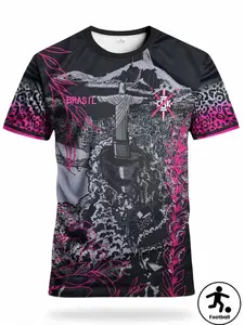 Brazil New Men's Football Sports Shirt & Youth Round Neck Comfortable Sport T-Shirt, All-Over Print, Casual Fit, Perfect Gift