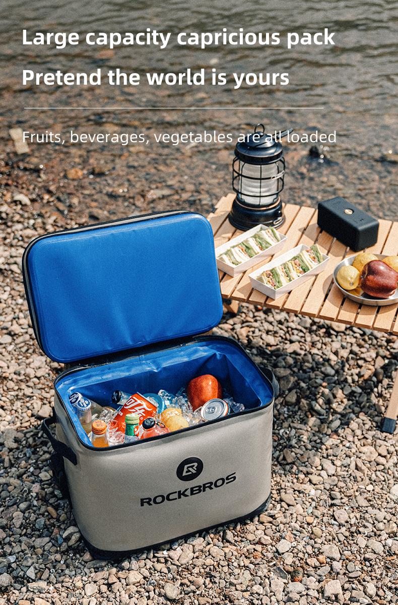 ROCKBROS Multifunctional Leakproof Cooler - 30-Can Insulated Carrying Bag, 48h+ Cool Hold, Leakproof Zipper, Padded Top Handle, Mesh Pocket, Shoulder Strap, Bottle Opener, Abrasion-Resistant Waterproof Thermal Bag for Camping, Picnic ROCKBROS Multifunctional Leakproof Cooler - 30-Can Insulated Carrying Bag, 48h+ Cool Hold, Leakproof Zipper, Padded Top Handle, Mesh Pocket, Shoulder Strap, Bottle Opener, Abrasion-Resistant Waterproof Thermal Bag for Camping, Picnic
