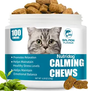 Nutridos Calming Chews for Cats with Colostrum and Chamomile Soft Food for Pets Easy to Eat dog  treats freeze dried  pet fancy feast  cat Supplements