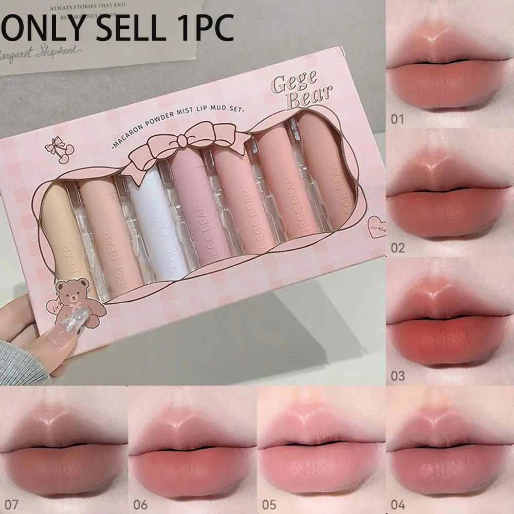 Gegebear Macaron Powder Matte Lip Balm, Gentle, Lightweight, Hydrating, Hydrate, Moisturizing, Fine and Soft, Smooth, Autumn Winter Foggy Glossy Finish, Suitable for Women, Any Occasion, Perfect Gift Choice