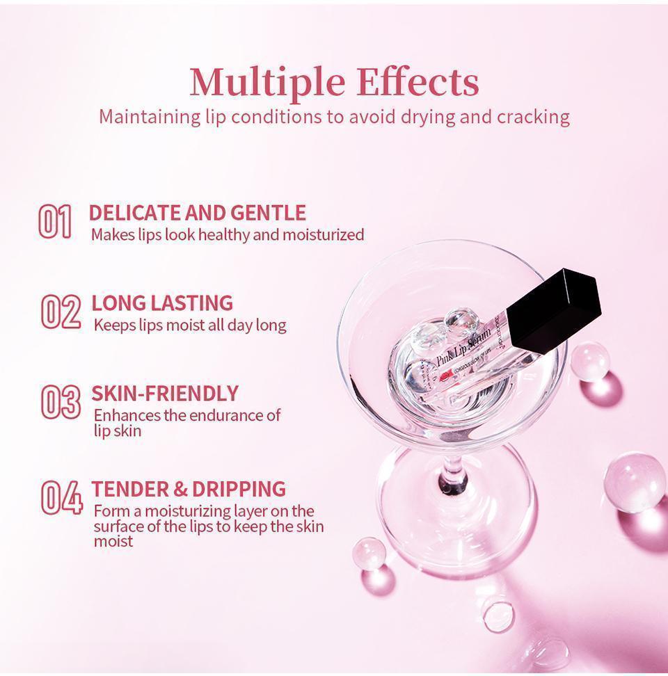 Pink Lip Serum Moisturizing Fresh Effective Reduce Pigmentation Exfoliating Plumper Sexy Care Cosmetics