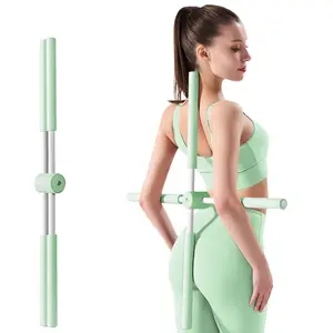 2-in-1 Posture Corrector & Yoga Stick for Women and Men, Non-Slip Back Brace and Posture Support for Upper Back, Adjustable Posture Trainer To Improve Posture Tool Pink