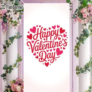 2D flat banner, 1pcValentine's Day Backdrop Light Pink Gradient Red Heart Decor, Festive Romantic Party Banner for Valentine's Celebrations, Cute Small Hearts Background for TikTok Content Creation