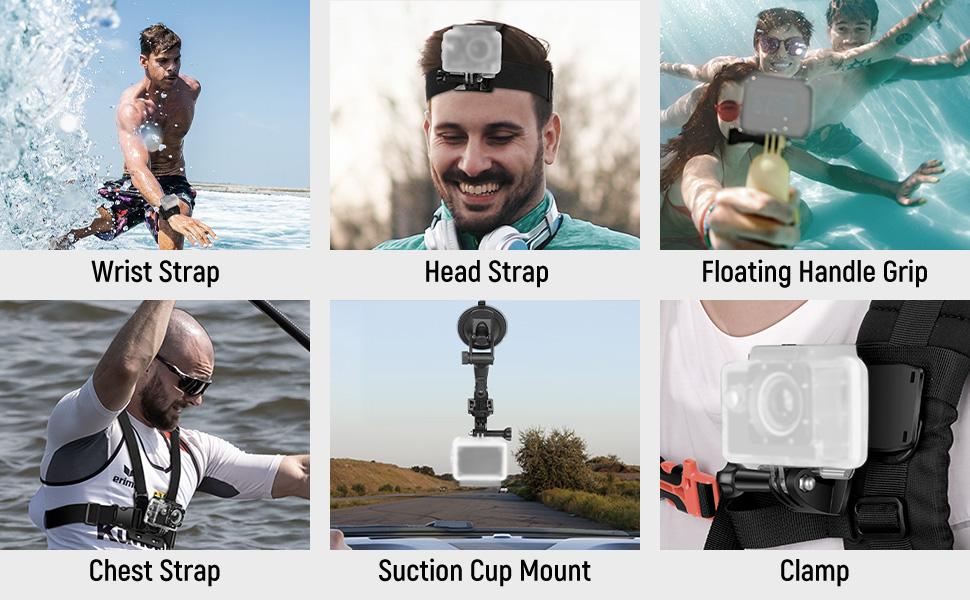 NEEWER GP-50 50-in-1 Action Camera Accessory Kit Compatible with GoPro Hero 12 11 10 9 DJI OSMO 4 3 2 Insta360 X3 X2 GO 3 SJCAM DBPOWER AKASO VicTsing APEMAN WiMiUS QUMOX Lightdow Campark Sony Sports DV