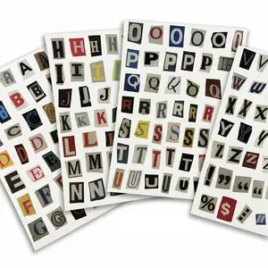 181pcs/ 4 Sheets Vintage Letter Full Set Series Stickers | Vintage Scrapbook Stickers, English Letter Stickers for Scrapbooking Journal Decor DIY Craft of Vitality Cartoon English Letters Durable Pet Suitable for Scrapbook and DIY Crafts