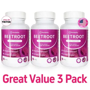 3 bottles Rosabella Organic Beet Root Capsules - 1300mg Beet Root Powder Aids Healthy Circulation & Vitality, Non-GMO, Beet Root Supplement - 60 Capsules, 30-Day Supply
