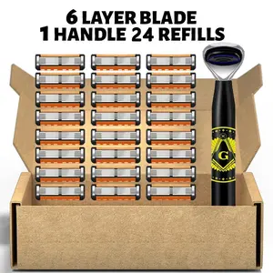 Men's manual shaver kit, blade material is safe and rust proof, easy to use and replace, high-quality material can be washed with water as a whole, classic men's shaving tool, Shaving Razors