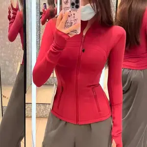 Women's Pocket Sports Jacket �C Long Sleeve Stand Collar Zip-Up Outerwear, Fall BBL Workout Jacket for Pickleball/Tennis, Gym Athletic Active Wear (Great Valentine's Day Gift) Can be used with a raincoat